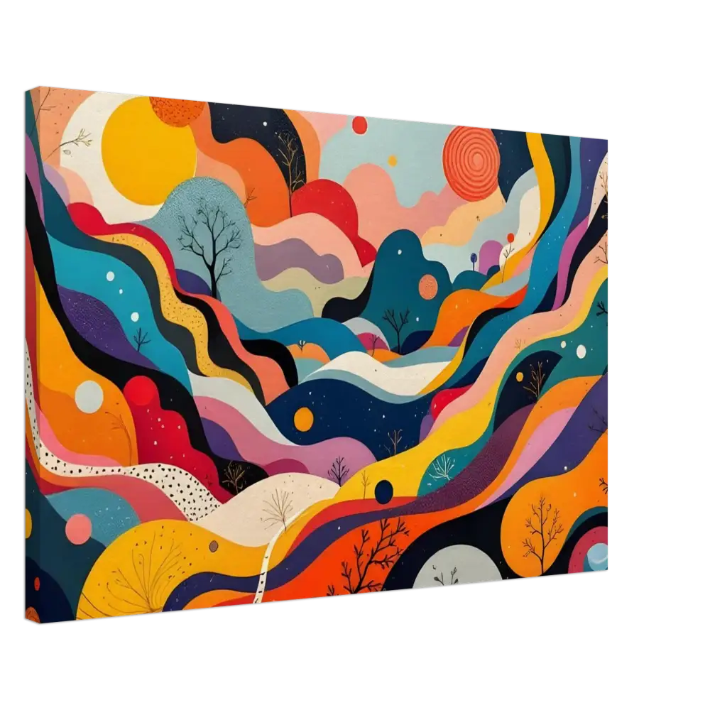 Colorful abstract landscape painting from PixiOnyx Dreamlike Decor Series Canvas Psychedelic Landscape Flowstate