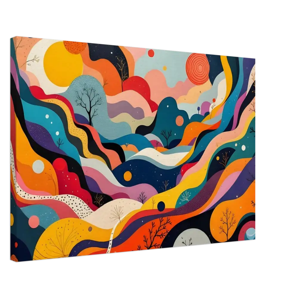 Colorful abstract landscape painting from PixiOnyx Dreamlike Abstract Decor Series on Canvas