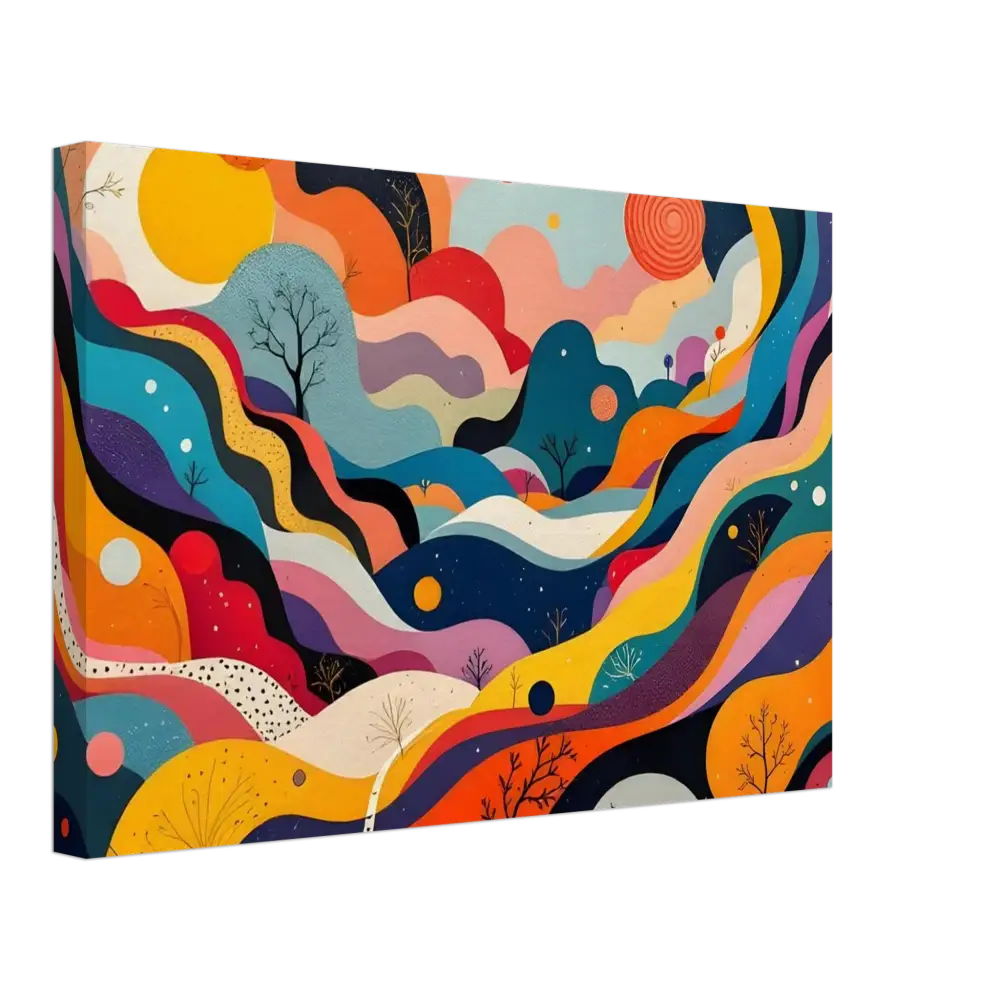 Colorful abstract landscape painting from PixiOnyx Dreamlike Decor Series Canvas Flowstate