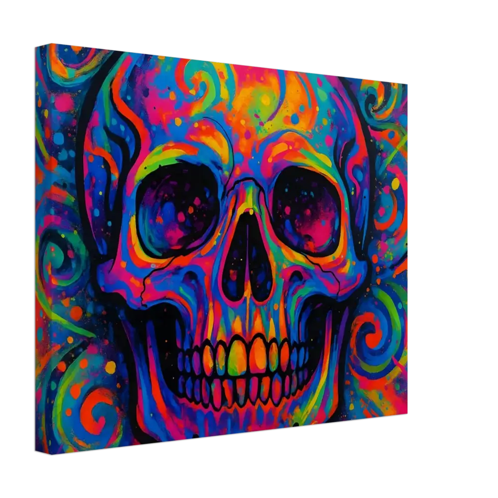 Colorful psychedelic skull art on Canvas Psychedelic Skull Eruption PixiOnyx Urban Canvas Dream
