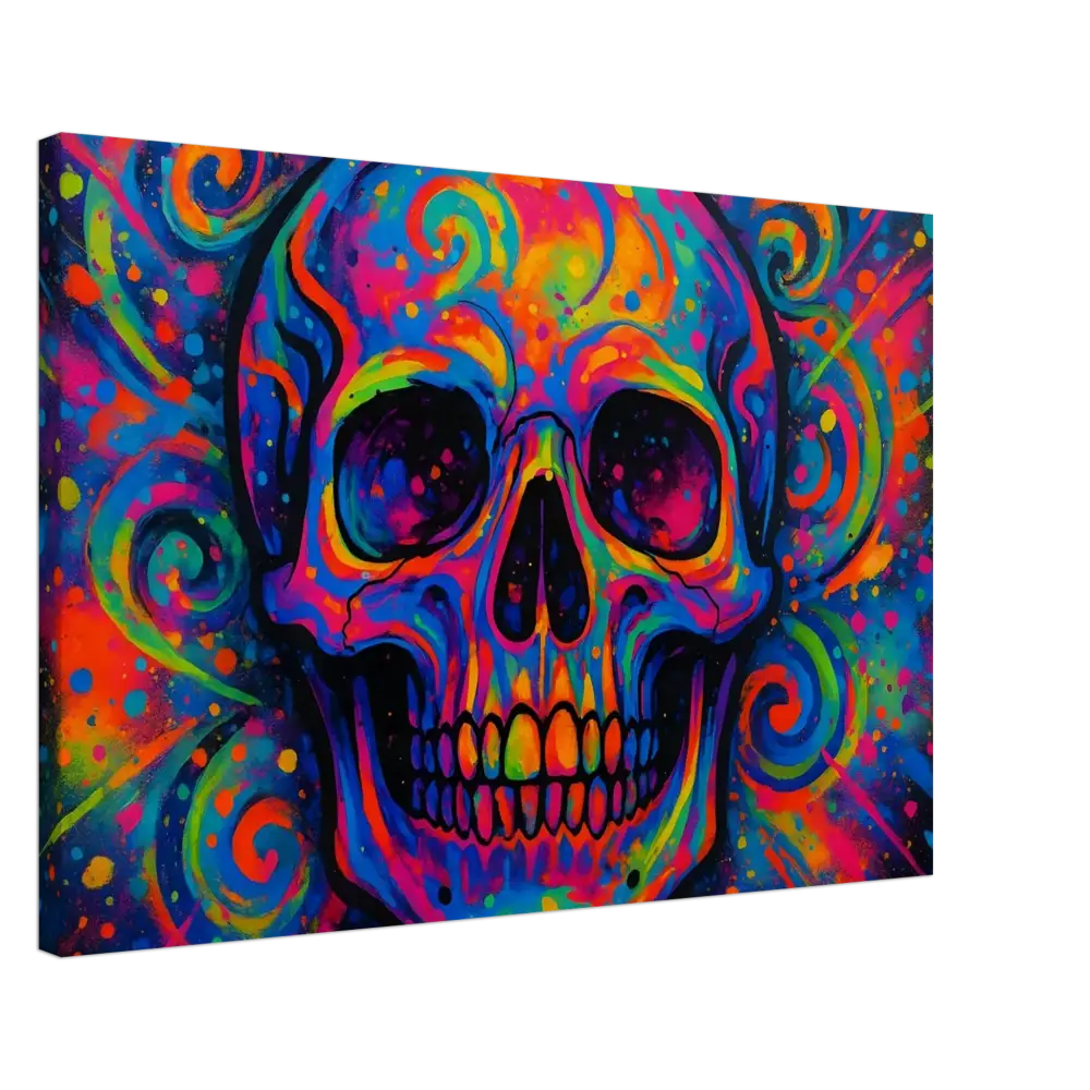 Colorful skull painting on Canvas Psychedelic Skull Eruption by PixiOnyx Urban Canvas Dream