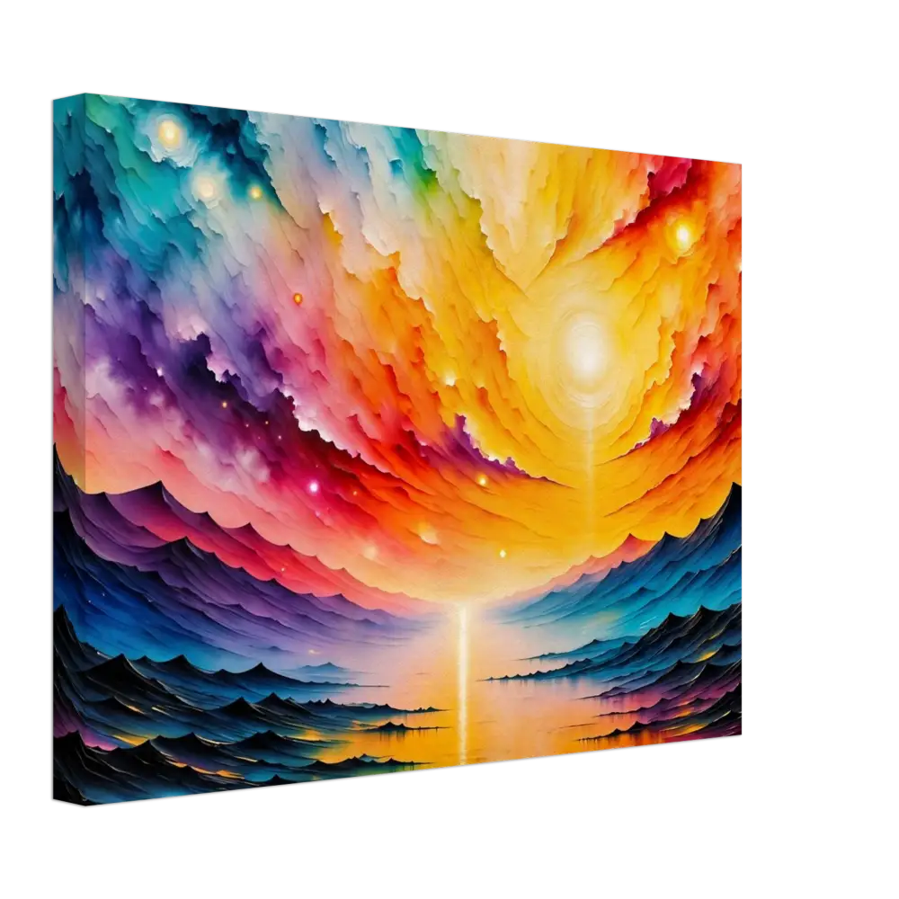 Vibrantly colored abstract landscape painting from Canvas – Radiant Horizon at PixiOnyx Gallery Dreamscape
