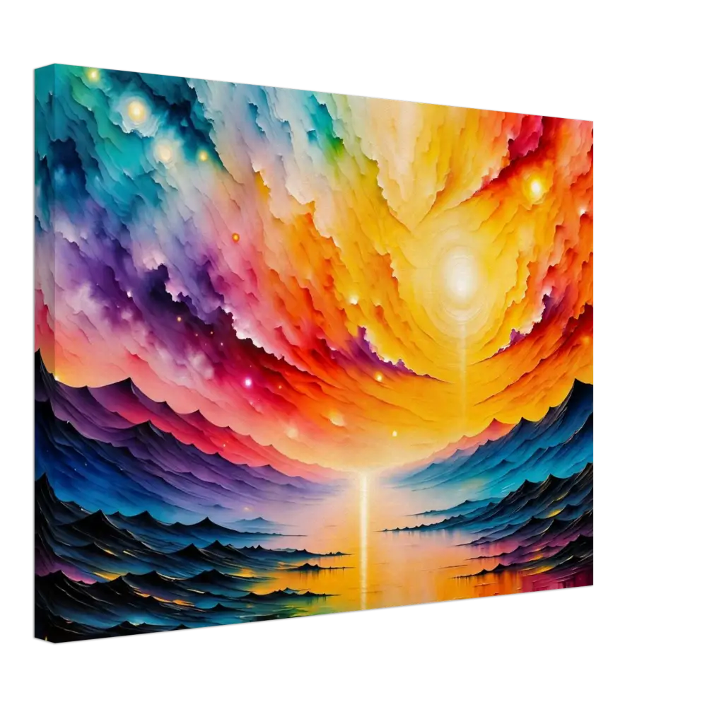 Vibrantly colored abstract landscape canvas art Radiant Horizon by PixiOnyx Gallery Dreamscape