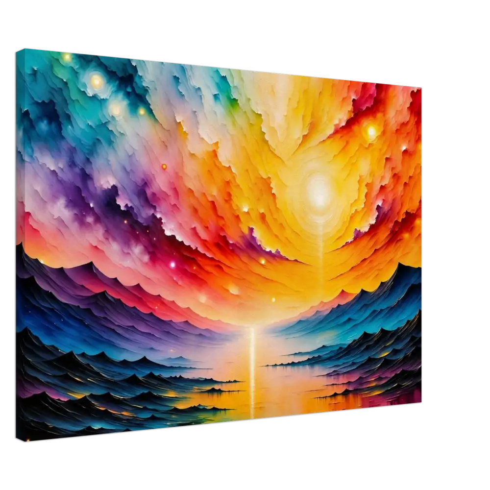 Vibrantly colored abstract landscape painting from Radiant Horizon at PixiOnyx Gallery Dreamscape