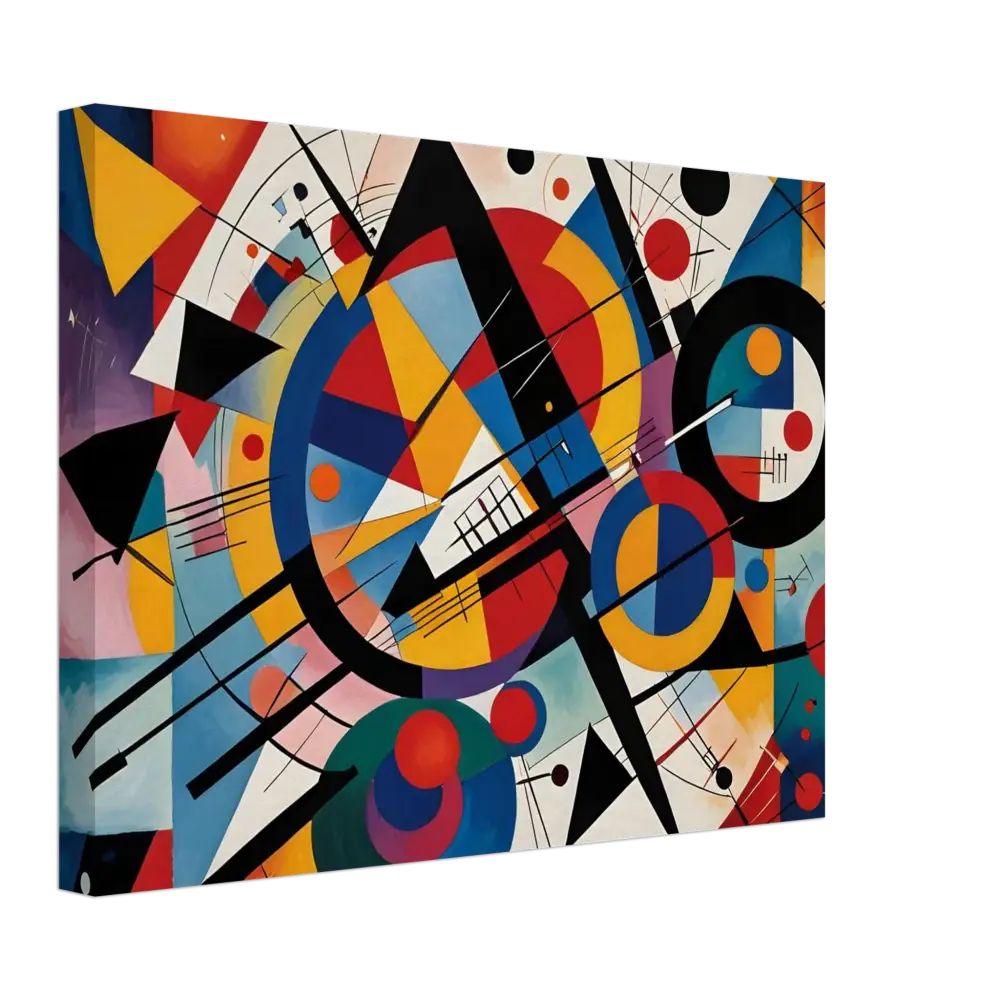 Abstract geometric painting on Canvas – Rhythmic Geometry by PixiOnyx Abstract Artistry