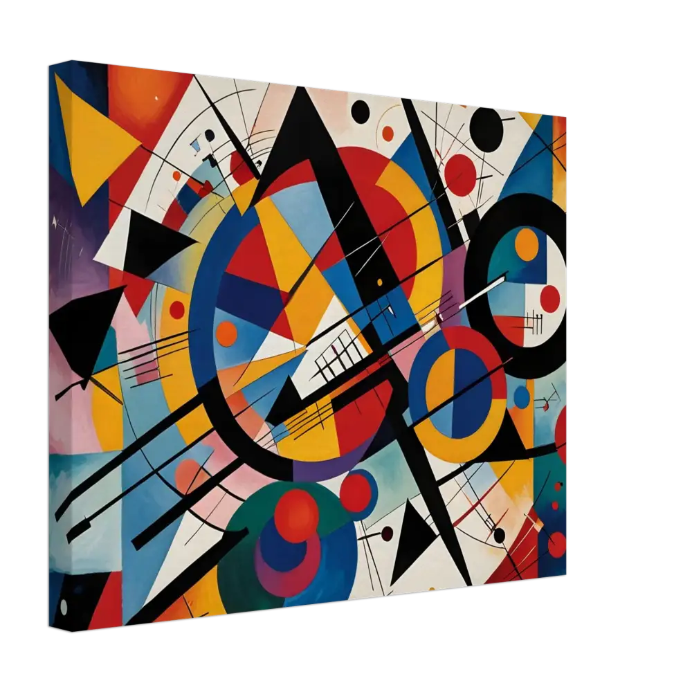 Abstract geometric painting on Canvas Rhythmic Geometry by PixiOnyx Abstract Artistry