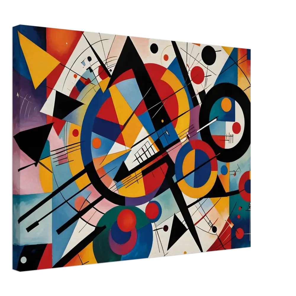 Abstract geometric painting on Canvas Rhythmic Geometry by PixiOnyx Abstract Artistry