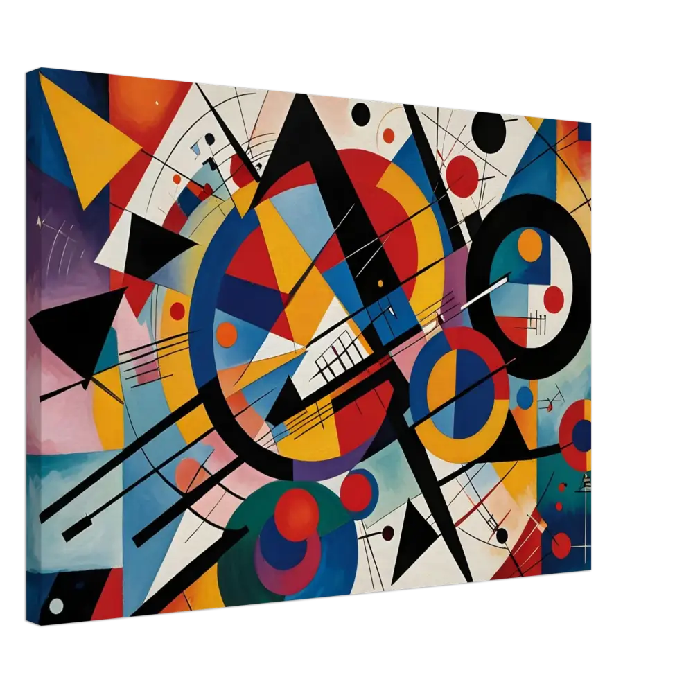 Abstract geometric painting on Canvas – Rhythmic Geometry by PixiOnyx Abstract Artistry
