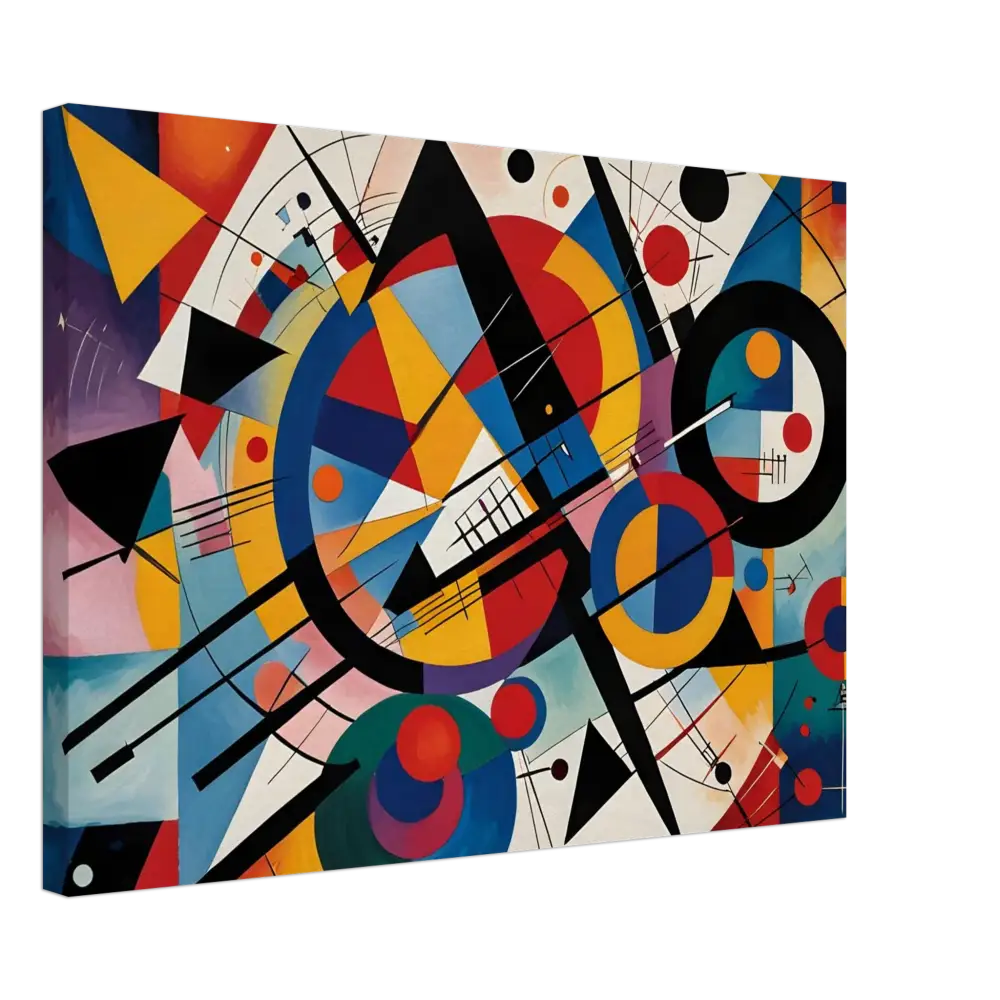 Abstract geometric painting on Canvas Rhythmic Geometry by PixiOnyx Abstract Artistry