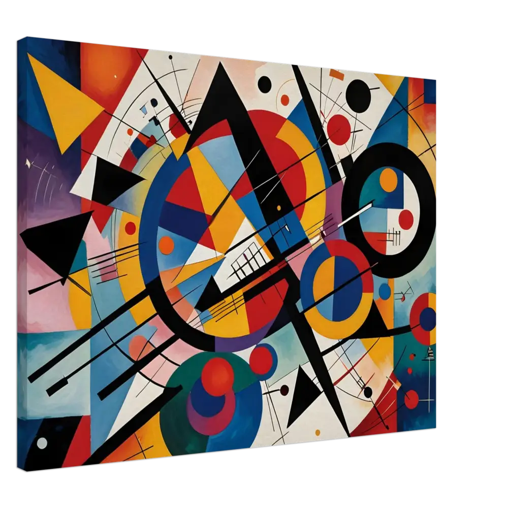 Abstract geometric painting on Canvas – Rhythmic Geometry by PixiOnyx Abstract Artistry