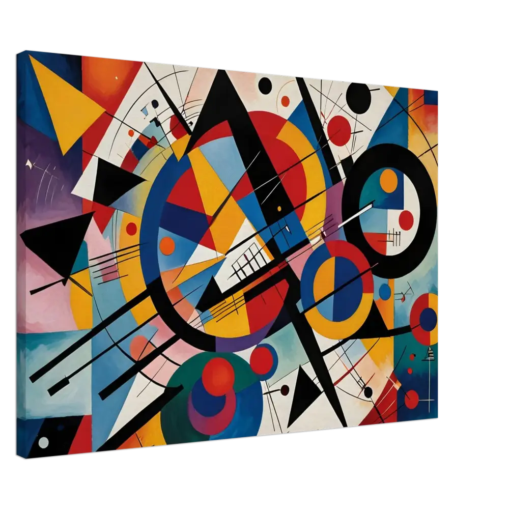 Abstract geometric painting on Canvas Rhythmic Geometry by PixiOnyx Abstract Artistry