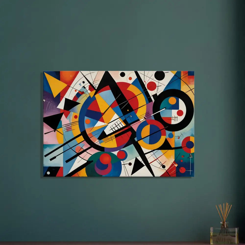 Abstract geometric painting on Canvas Rhythmic Geometry by PixiOnyx Abstract Artistry
