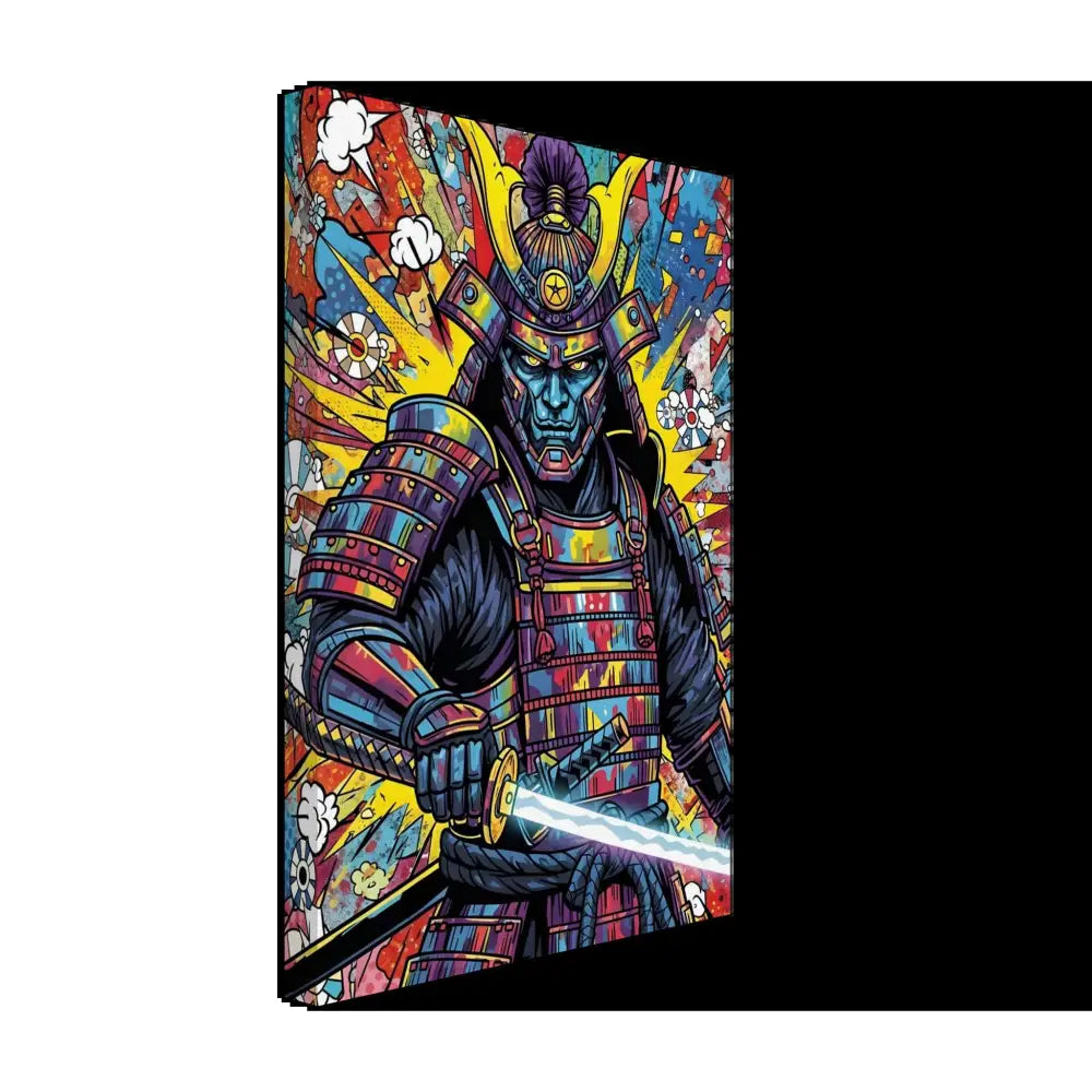 Colorful stylized samurai warrior artwork from PixiOnyx Boldline Gallery Samurai Splash series