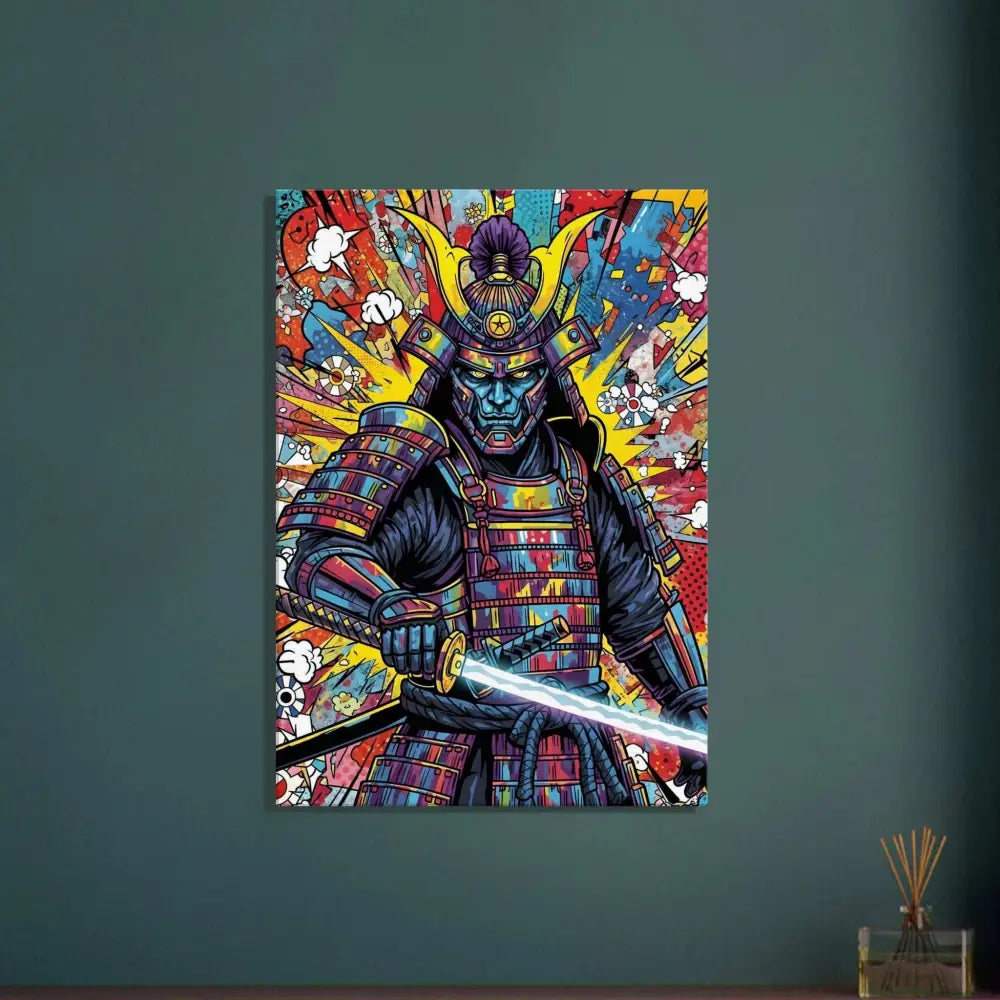 Vibrant samurai splash artwork on Canvas – Samurai Splash PixiOnyx Boldline Gallery Series