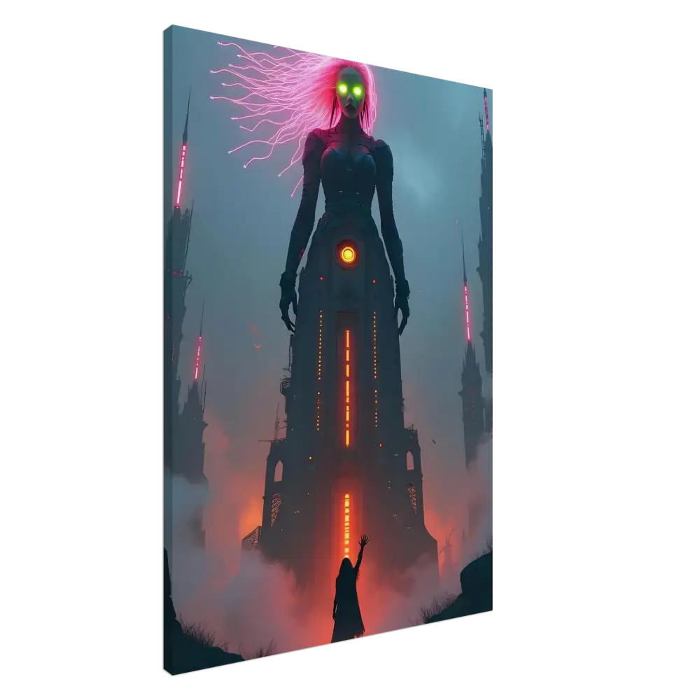 Neon-lit fantasy canvas featuring cosmic scenes in the Canvas Sci-fi Fairytale PixiOnyx print