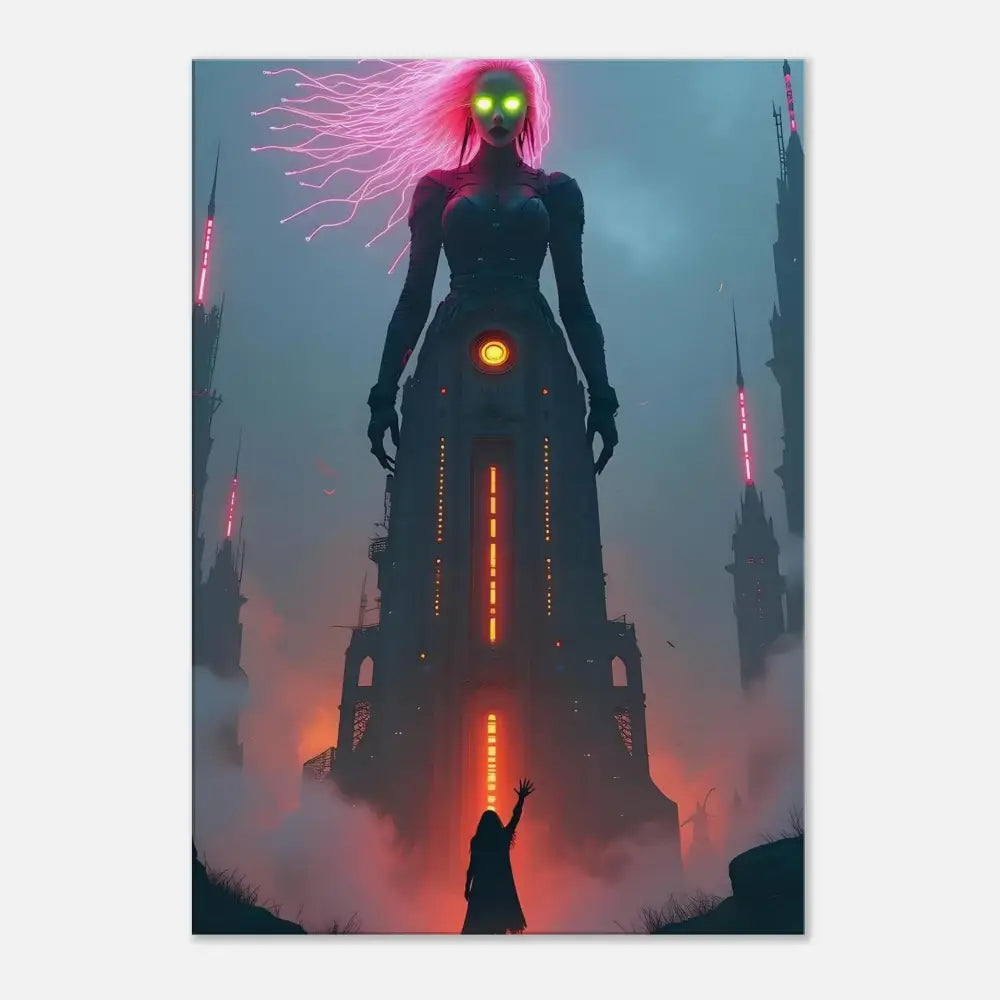 Glowing-eyed sorceress from PixiOnyx Cosmic Dream Print on Canvas Sci-fi Fairytale scene