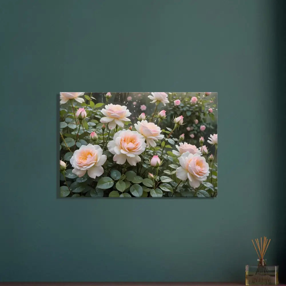 Floral canvas wall art titled Canvas Soft Petal Symphony by PixiOnyx Botanical Dreamscape