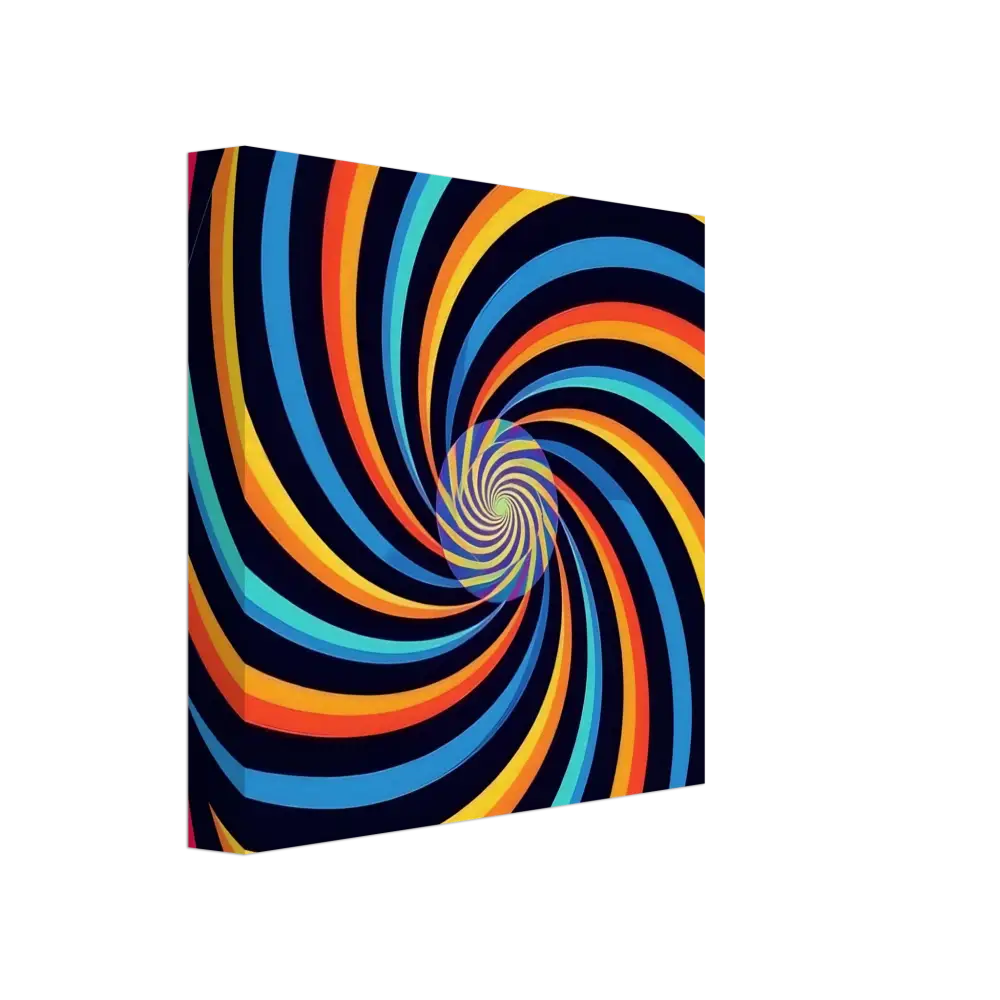 Colorful swirling vortex pattern on Canvas Spirograph Swirl by PixiOnyx Modern Geometry