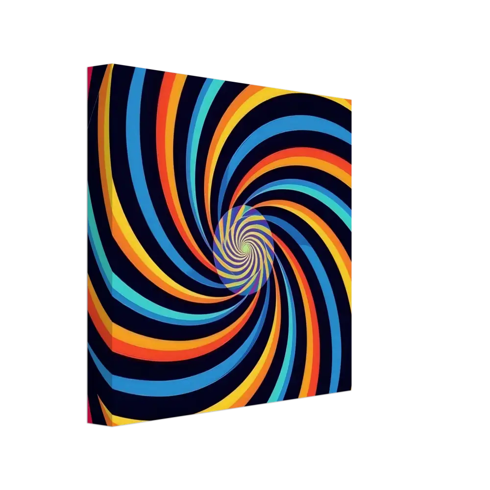 Colorful swirling optical illusion on Canvas Spirograph Swirl by PixiOnyx Modern Geometry
