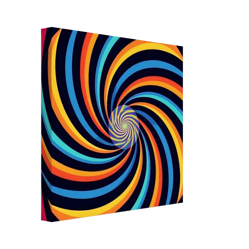 Colorful swirling vortex pattern on Canvas Spirograph Swirl by PixiOnyx Modern Geometry