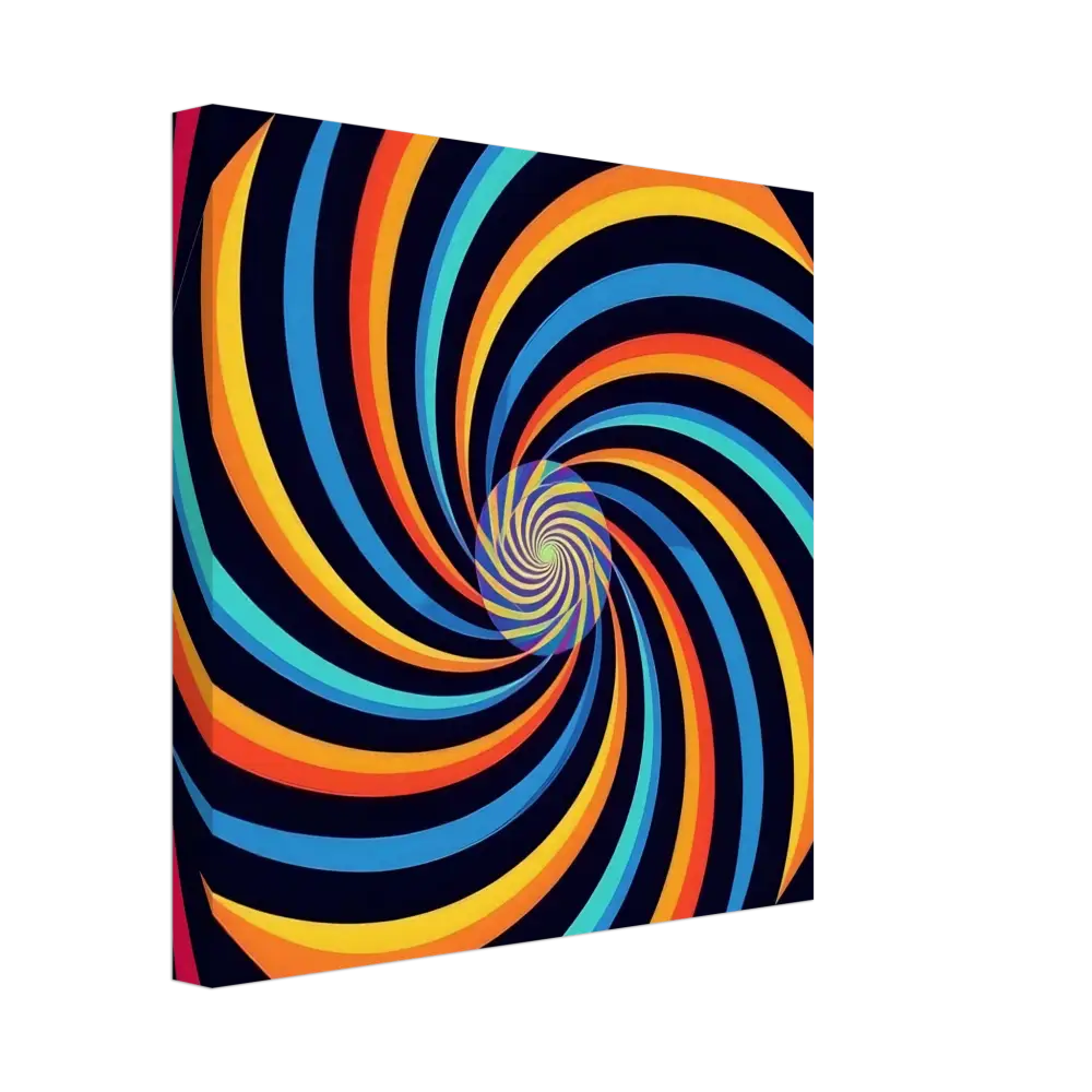 Colorful swirling vortex pattern on Canvas Spirograph Swirl PixiOnyx Modern Geometry
