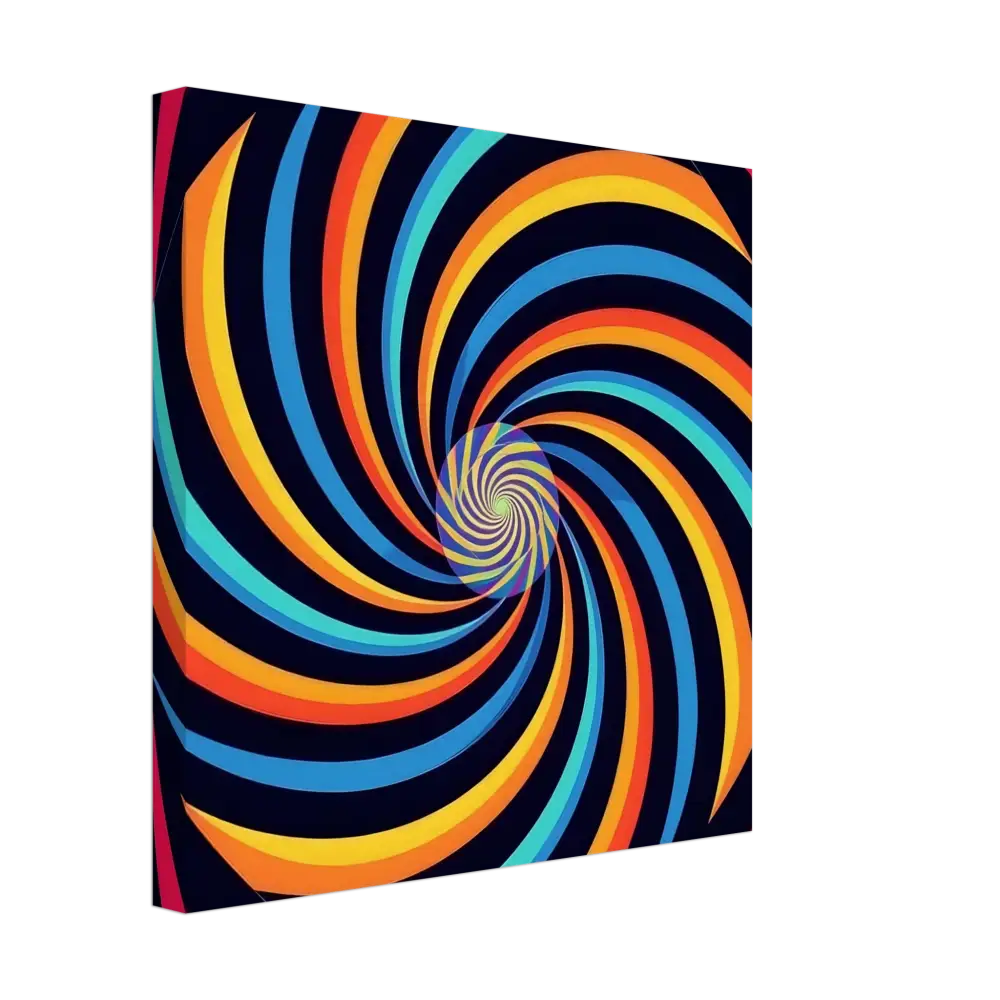 Colorful swirling optical illusion on Canvas Spirograph Swirl by PixiOnyx Modern Geometry