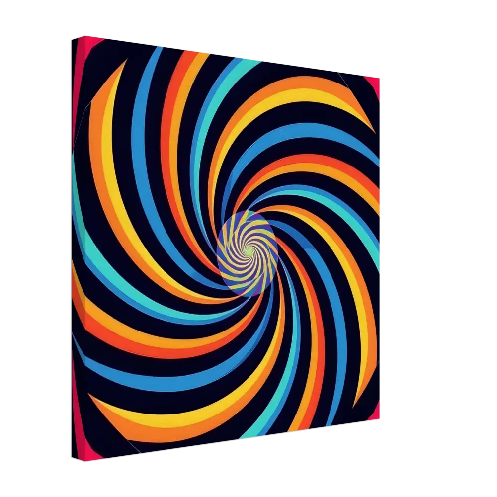 Colorful spiral optical illusion on Canvas Spirograph Swirl by PixiOnyx Modern Geometry