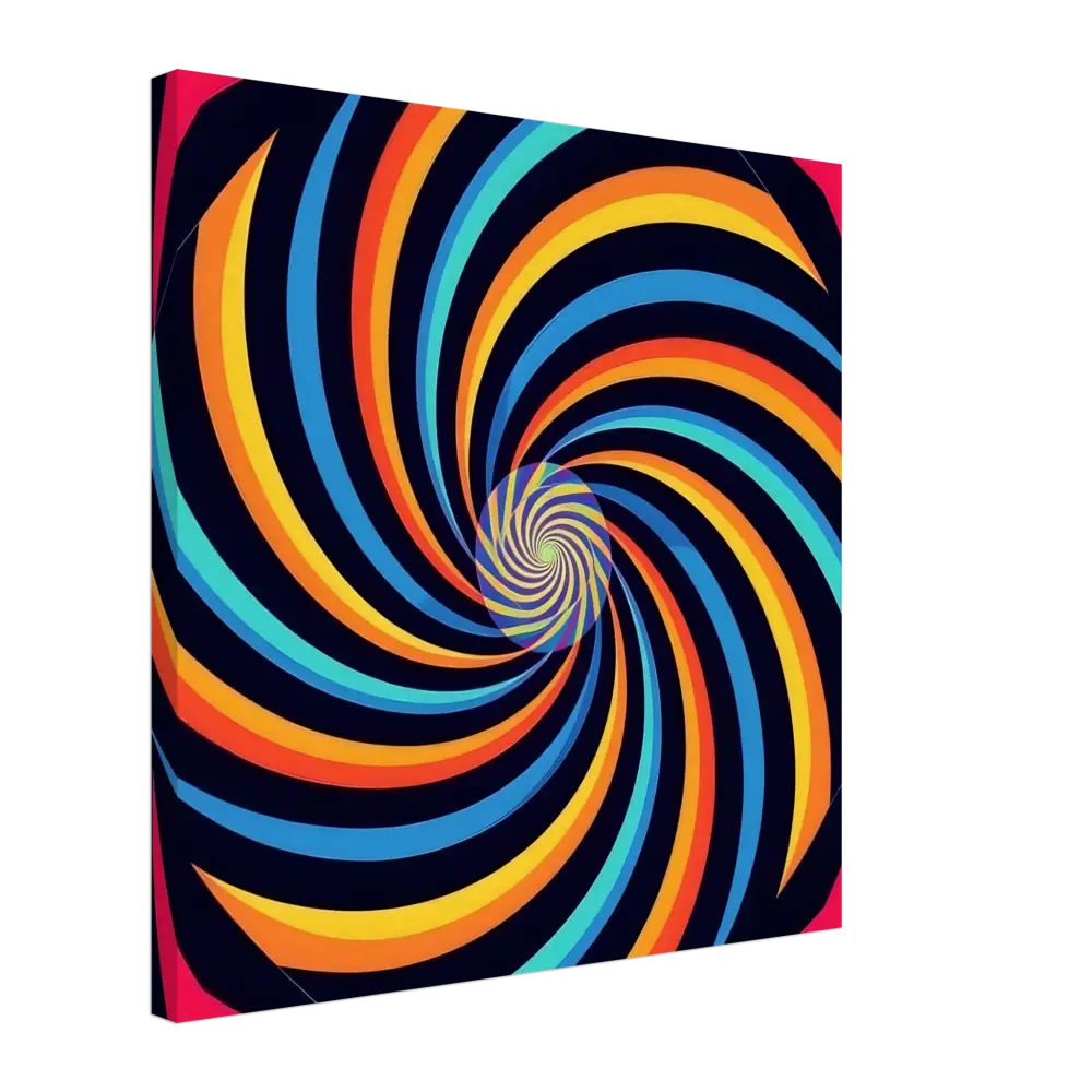 Colorful swirling vortex pattern on Canvas Spirograph Swirl PixiOnyx Modern Geometry
