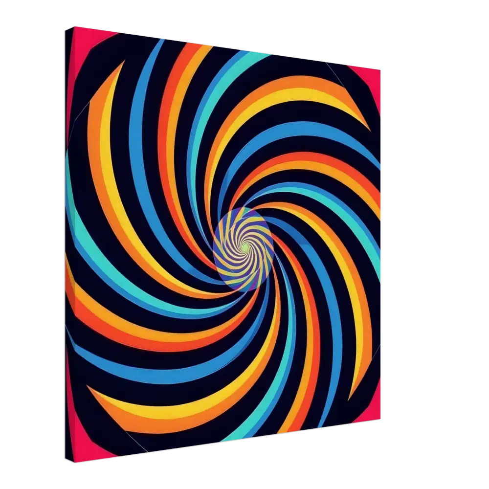 Colorful swirling optical illusion on Canvas Spirograph Swirl PixiOnyx Modern Geometry