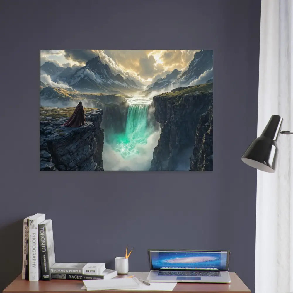 Fantasy landscape wall art featured on Canvas The Edge of Silence by PixiOnyx