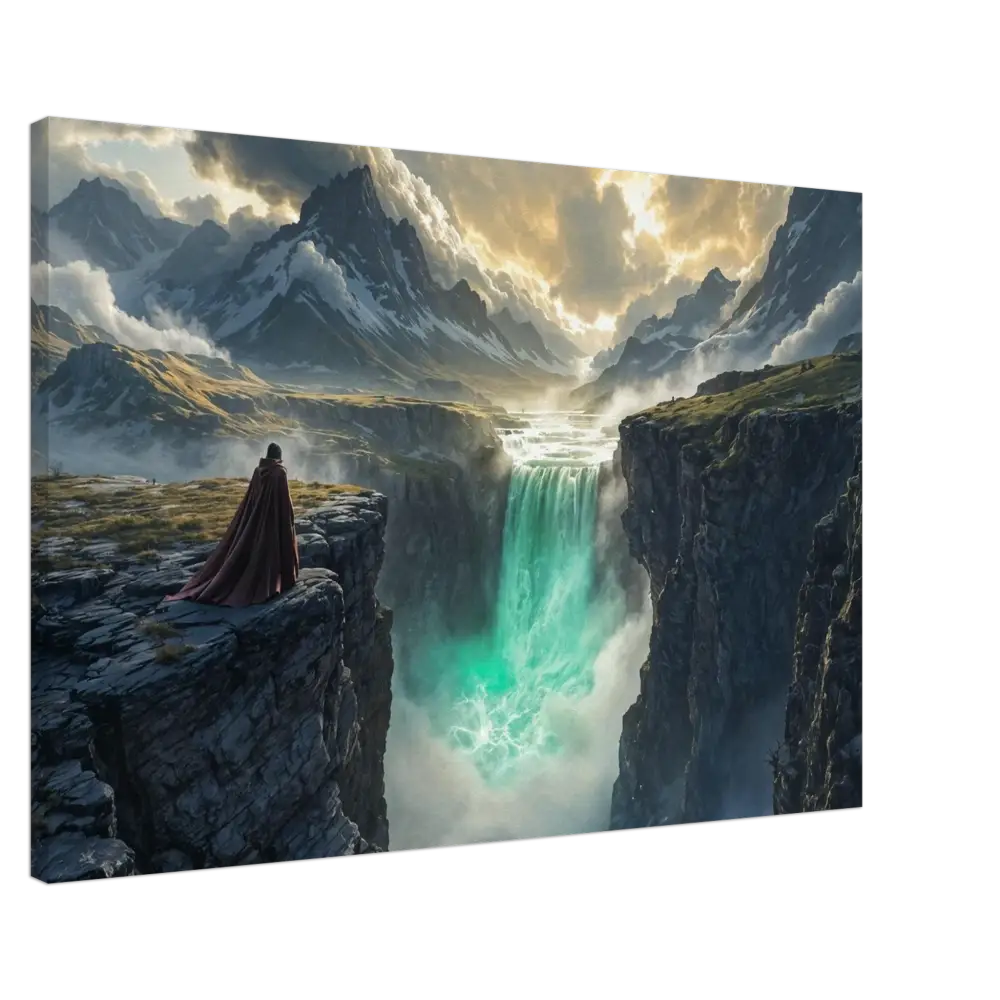 Fantasy landscape canvas print from PixiOnyx immersive nature display titled The Edge of Silence