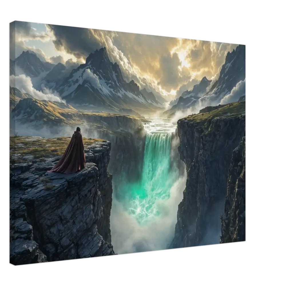 Fantasy landscape canvas print displayed in Canvas The Edge of Silence by PixiOnyx