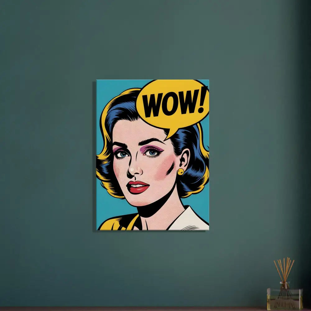 Pop art woman with WOW speech bubble on Canvas WOW Factor by PixiOnyx Retro Pop