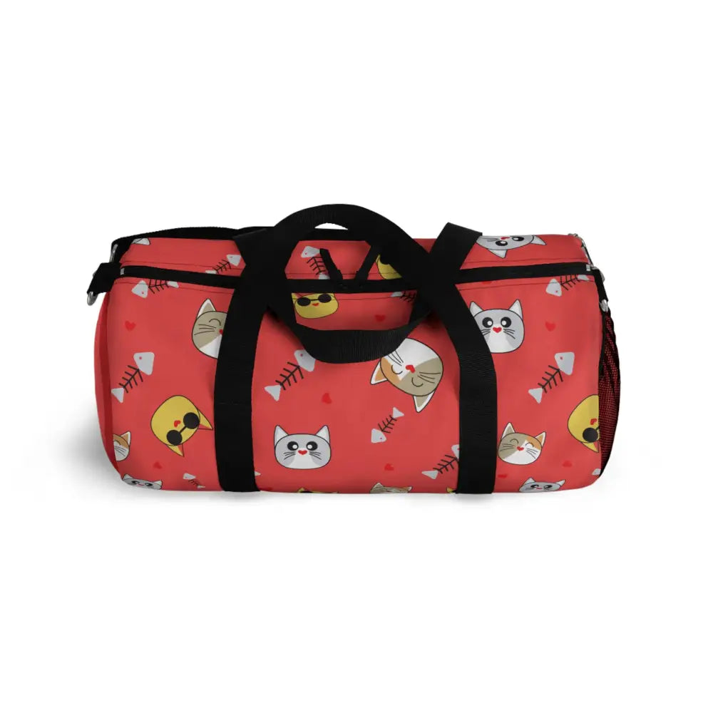 Cat Lover’s Duffel Bag Cute Animal Gym Pet Travel Tote Gifts for Owners Red Print Bags