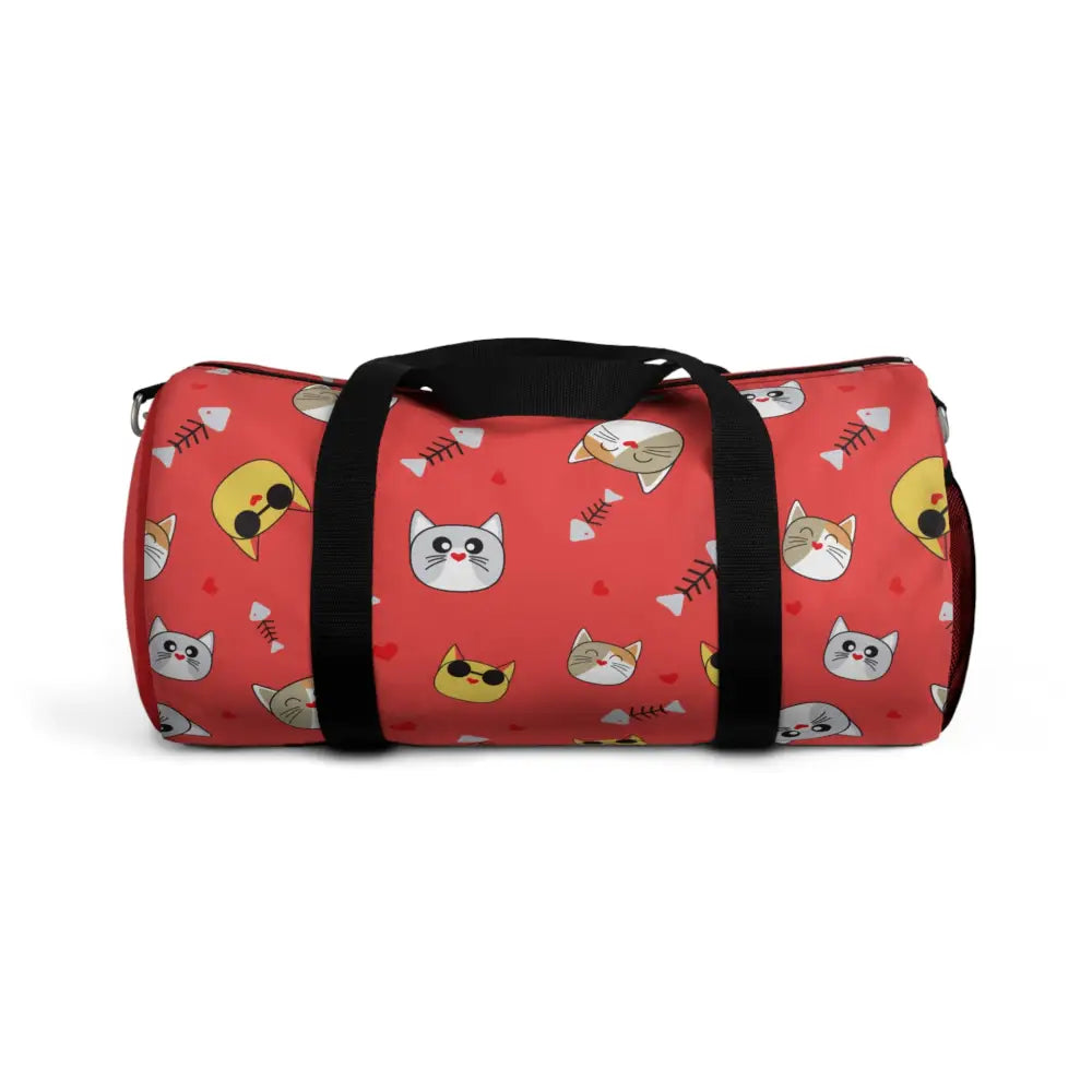Cat Lover’s Duffel Bag Cute Animal Gym Pet Travel Tote Gifts for Owners Red Print Small Bags