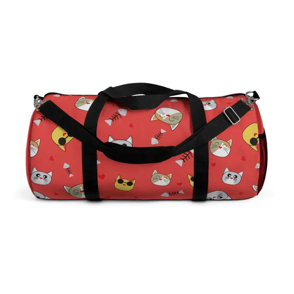 Cat Lover’s Duffel Bag Cute Animal Gym Pet Travel Tote Gifts for Owners Red Print Bags