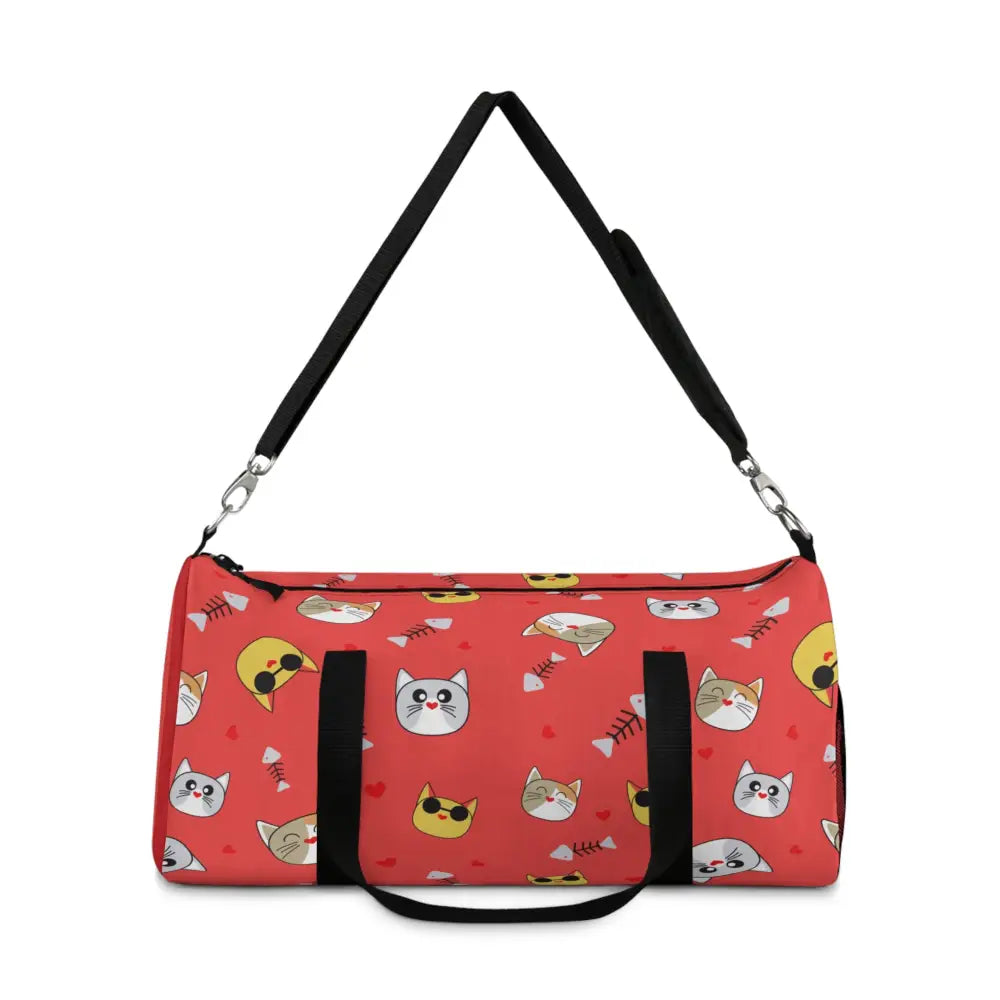 Cat Lover’s Duffel Bag Cute Animal Gym Pet Travel Tote Gifts for Owners Red Print Bags