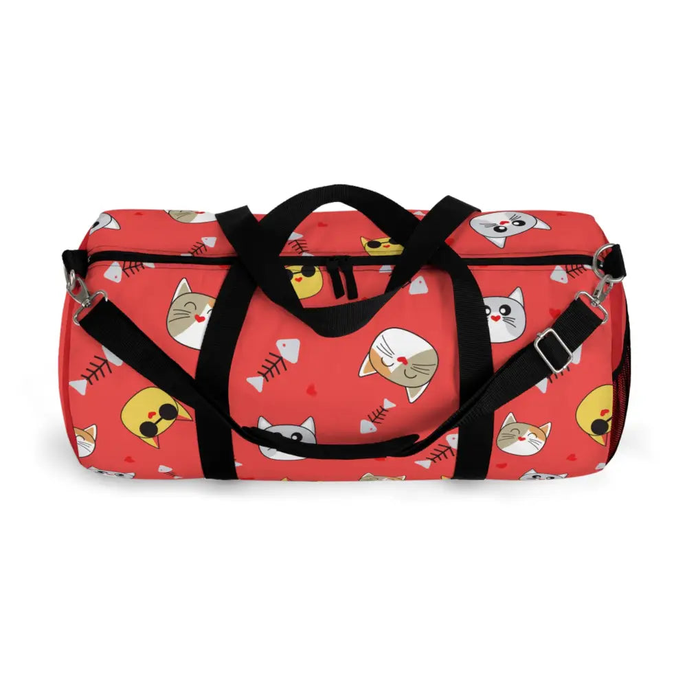 Cat Lover’s Duffel Bag Cute Animal Gym Pet Travel Tote Gifts for Owners Red Print Bags
