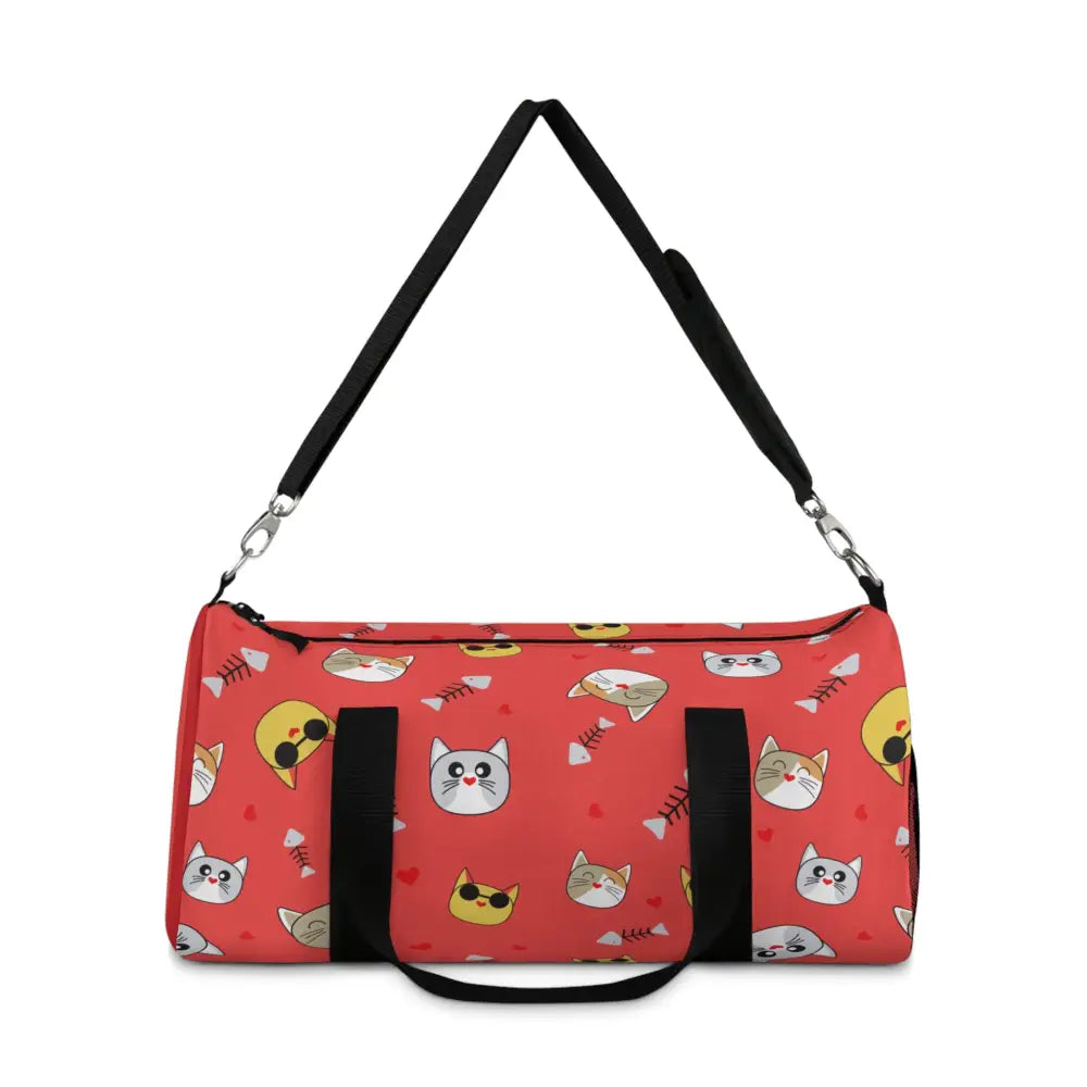 Cat Lover’s Duffel Bag Cute Animal Gym Pet Travel Tote Gifts for Owners Red Print Bags