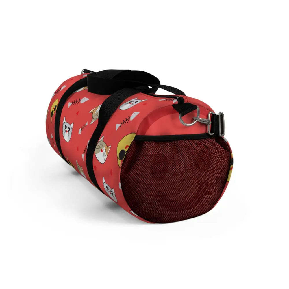 Cat Lover’s Duffel Bag Cute Animal Gym Pet Travel Tote Gifts for Owners Red Print Bags