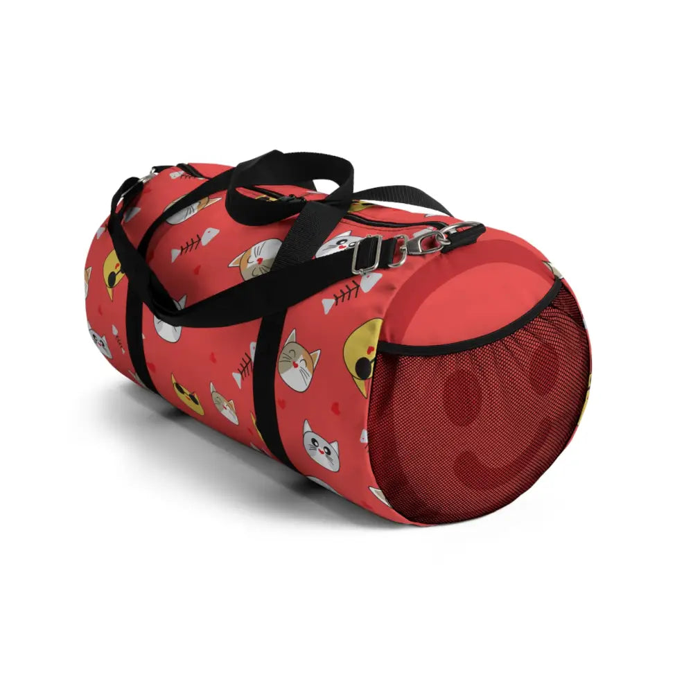 Cat Lover’s Duffel Bag Cute Animal Gym Pet Travel Tote Gifts for Owners Red Print Bags