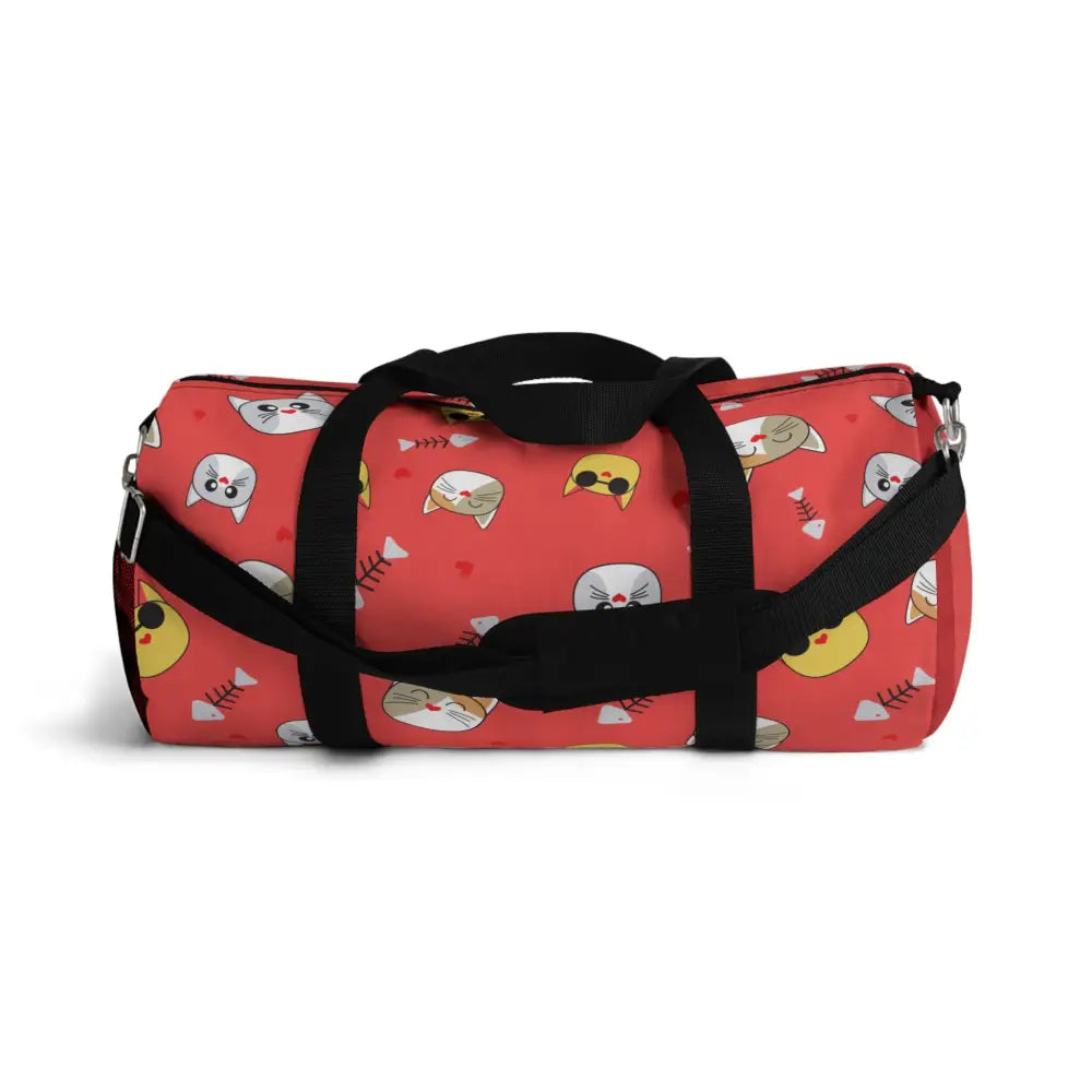 Cat Lover’s Duffel Bag Cute Animal Gym Pet Travel Tote Gifts for Owners Red Print Bags
