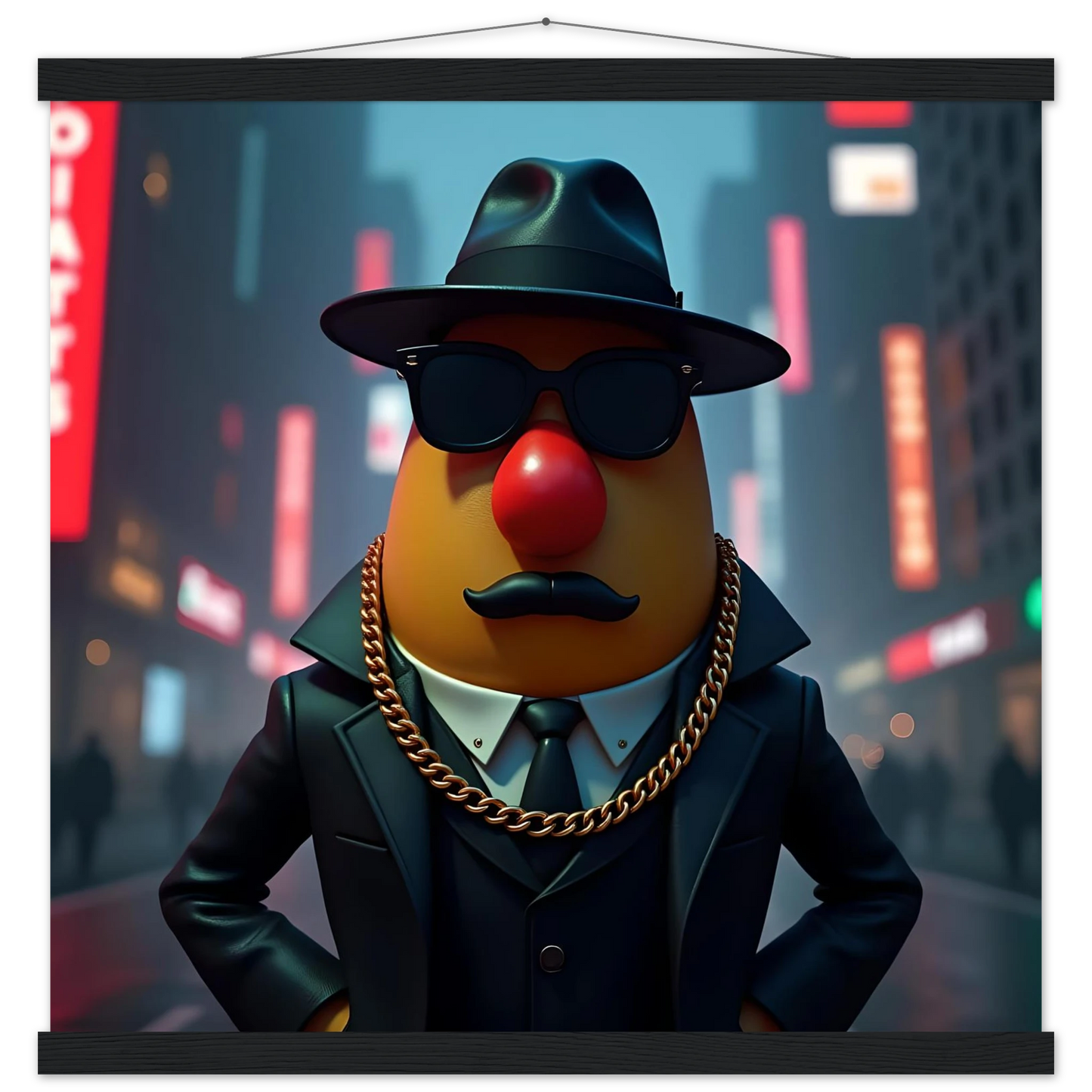 Mr Potato Head gangster displayed on premium matte poster with hanger by PixiOnyx