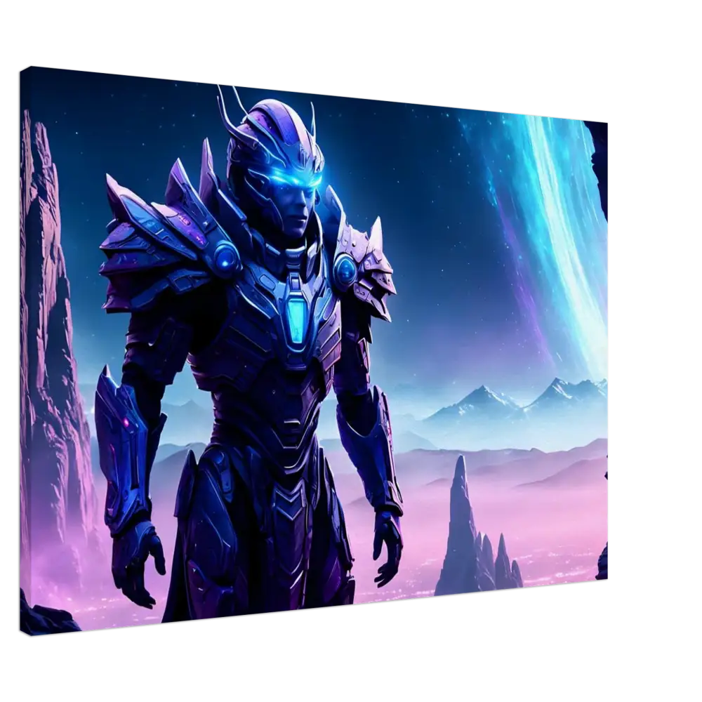 Futuristic armored warrior artwork from Celestial Vanguard Canvas Battleborn Starlight