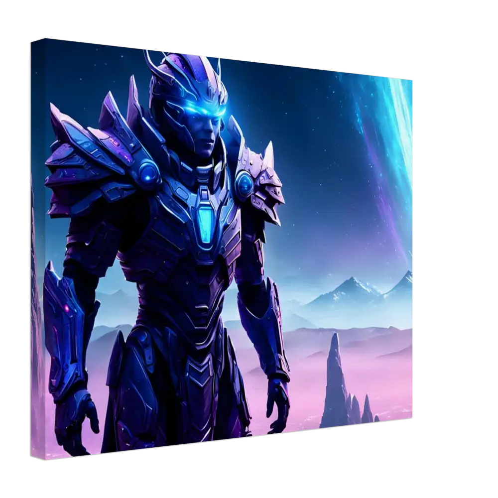 Futuristic armored warrior on Celestial Vanguard Canvas Battleborn Starlight Wall Art