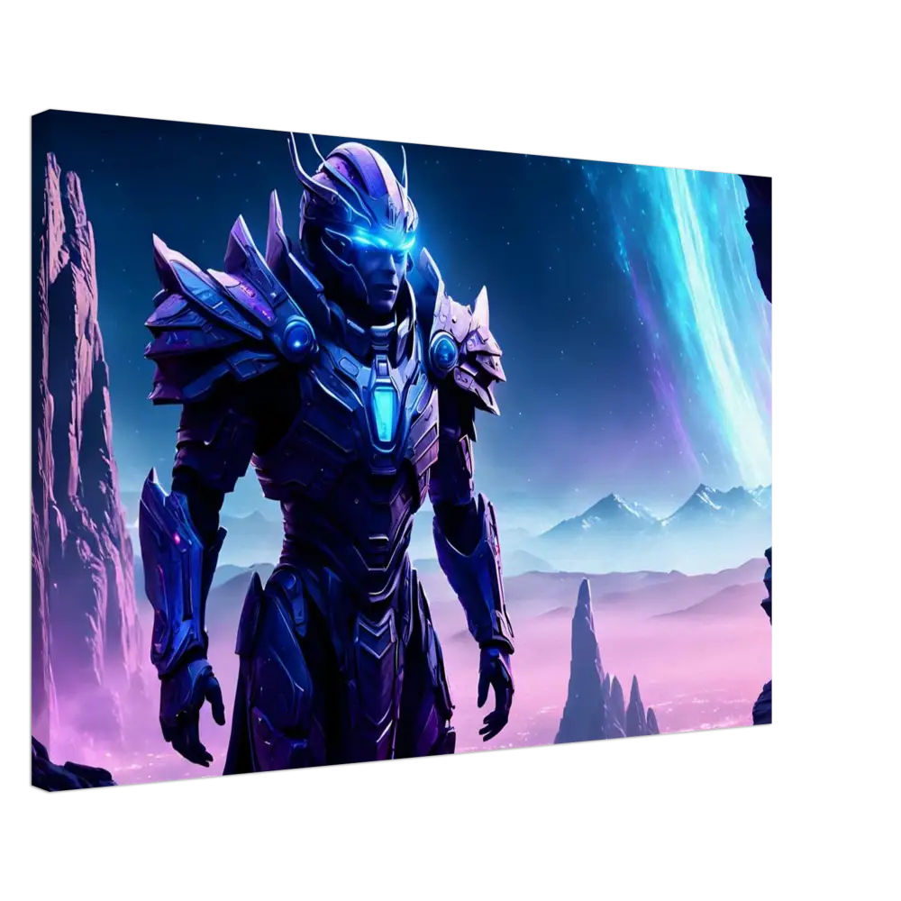 Futuristic armored warrior from Celestial Vanguard Canvas Battleborn Starlight Wall Art