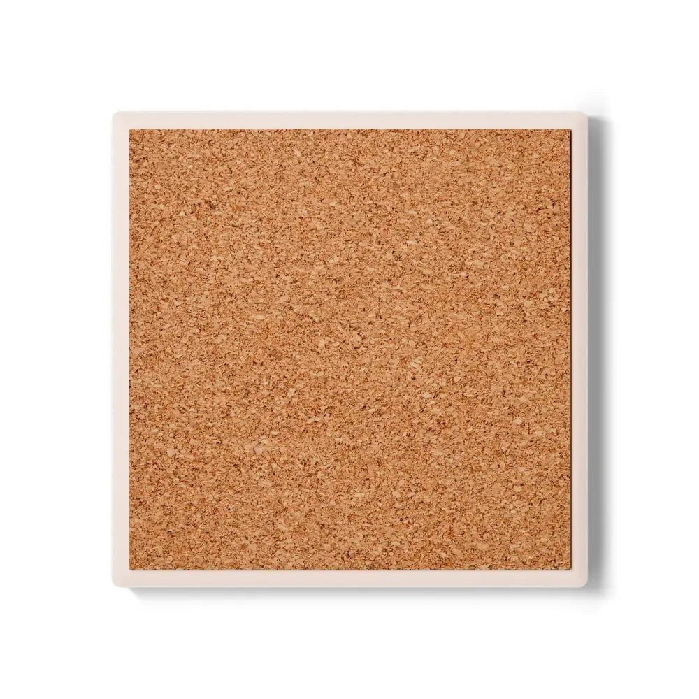 Square cork coaster with white border from PixiOnyx Spirograph Swirl Abstract Table Series