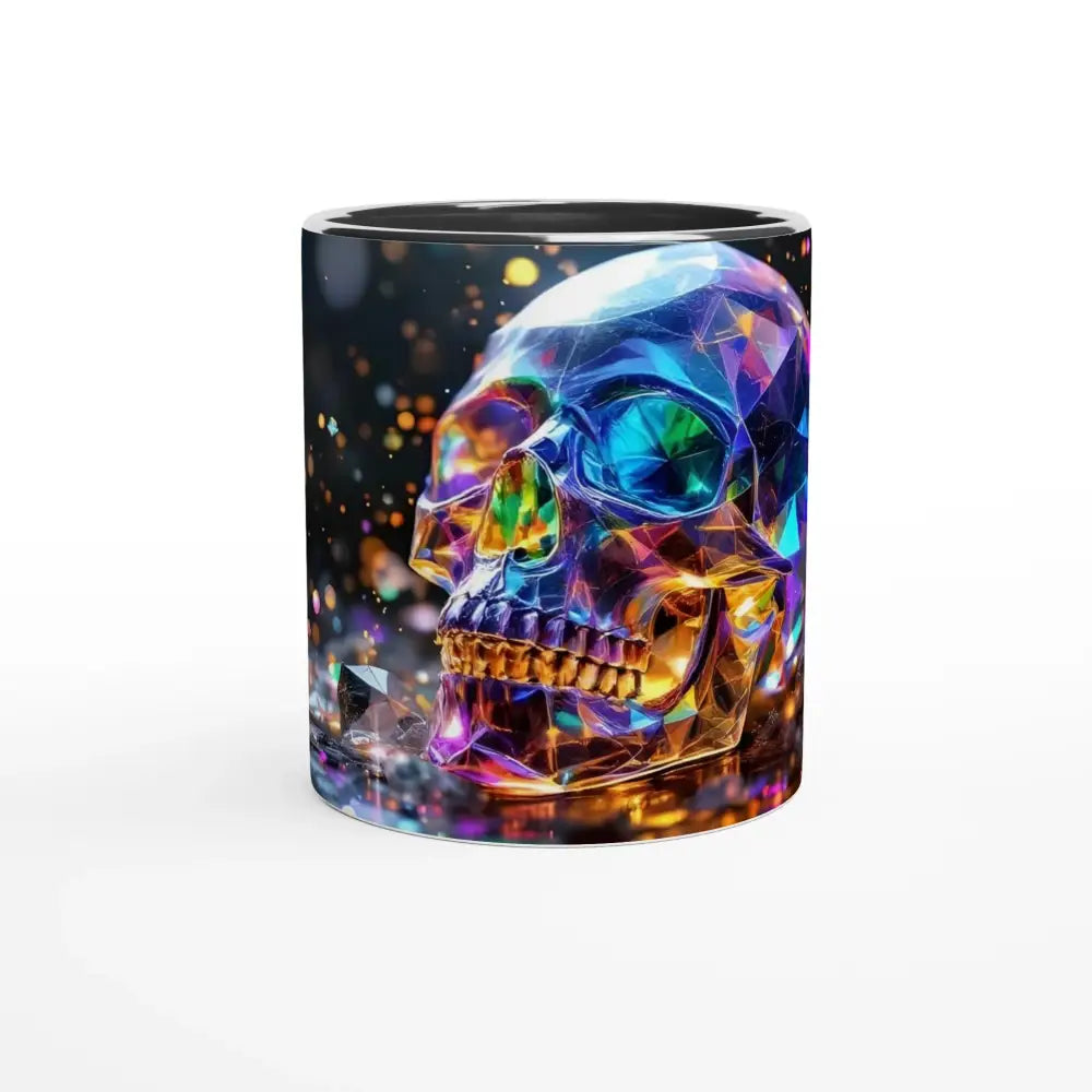 Ceramic Mug 11oz Crystal Skull Prism Psychedelic Sipware skull-themed coffee mug