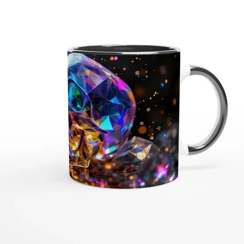 Ceramic Mug 11oz with Faceted Skull Design from PixiOnyx Psychedelic Sipware