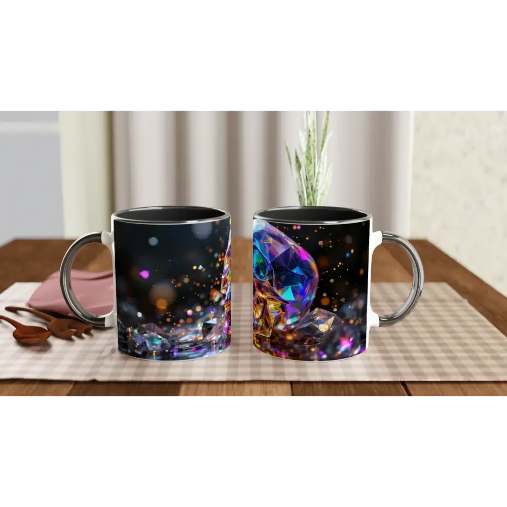 Two diamond-themed ceramic mugs from PixiOnyx Psychedelic Sipware